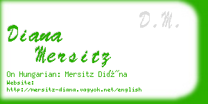 diana mersitz business card